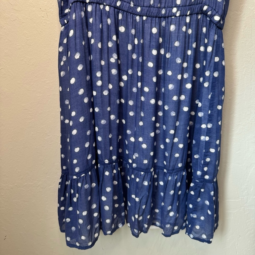 NWT BELLA DAHL Polka Dot Print Shirred Halter Dress In Navy Size Small - Picture 10 of 16